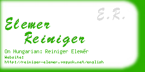 elemer reiniger business card